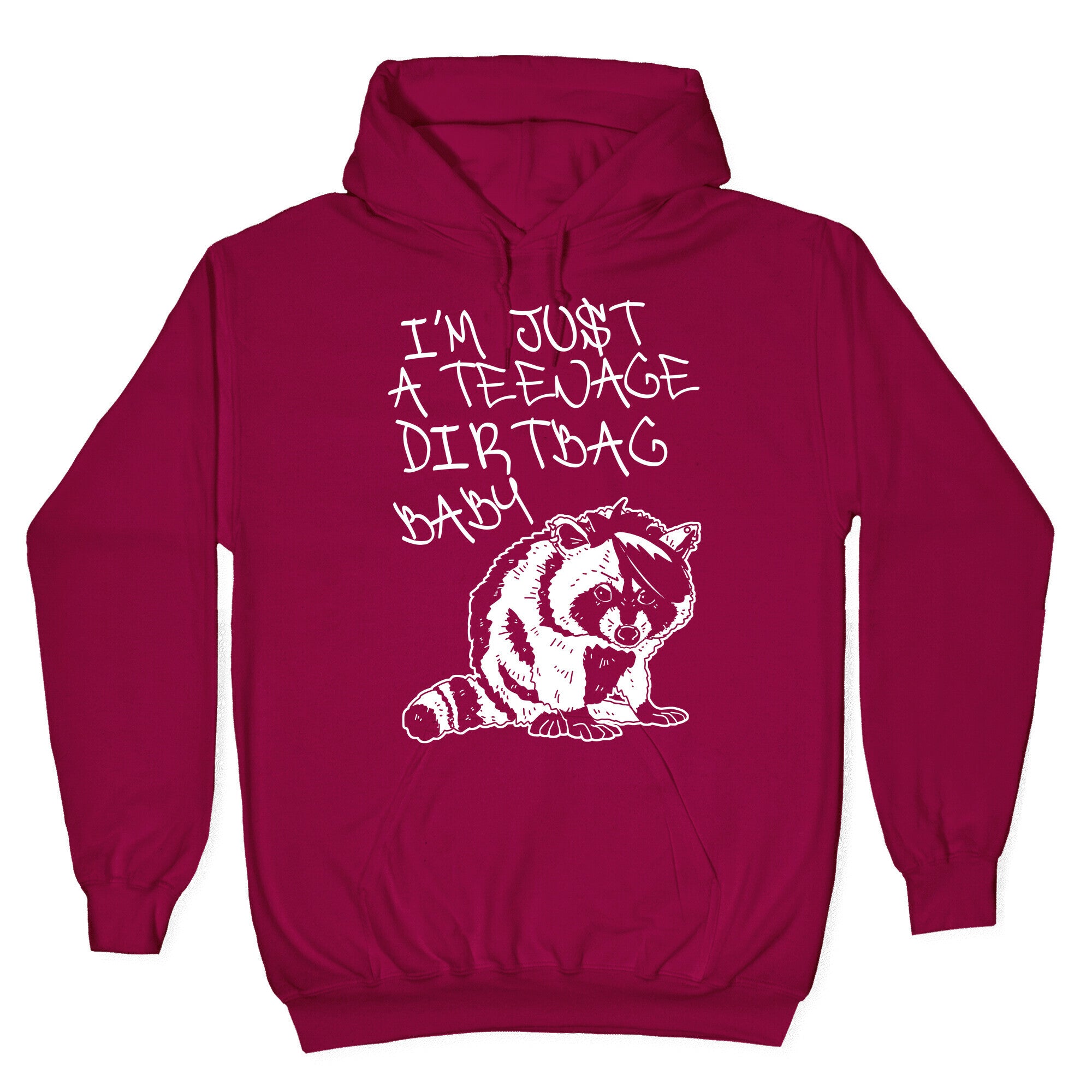 I'm Just a Teenage Dirtbag Baby Emo Raccoon Hoodie